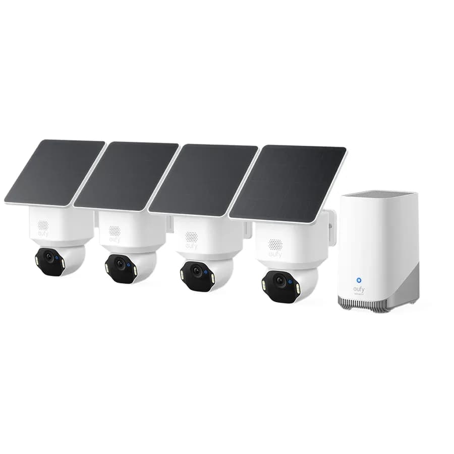 Anker eufy SoloCam E42 4xCam+1xHomeBase3+4xSolarPanel White, Ultra HD 4K