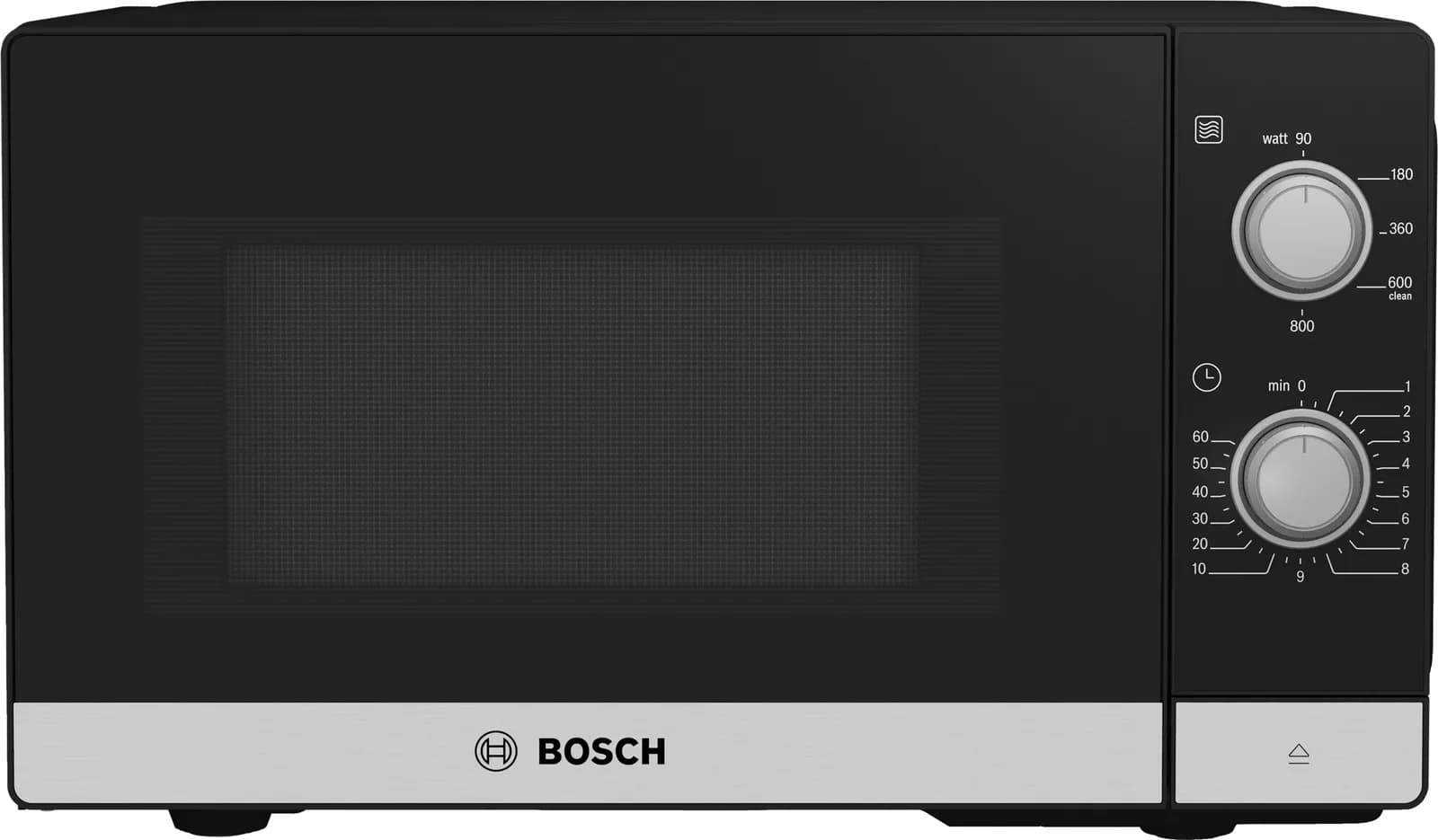 Bosch Samostojeća Mikrovalna Serie 2|, INOX, 800W, 20L, 5 postavki 90 W, 180W, 360 W, 60 800W
