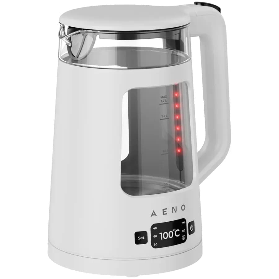 AENO Electric Kettle EK6: 1850-2200W, 2L, Strix, Square-shaped body, Transparent lid, High Resistant Glass